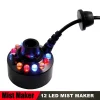 HIBIBUD Mist Maker Mini Pond Fog Machine,Halloween Mist Maker Fogger 12 LED Lights Aluminum With Adjustable Controller G