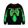 HILEELANG Boys Skeleton Graphic Black Sweatshirt, Sizes 2-7 Years