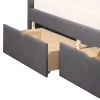 Hillsdale Living Essentials Upholstered Twin Platform Bed With 2 Storage Drawers, Gray