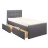 Hillsdale Living Essentials Upholstered Twin Platform Bed With 2 Storage Drawers, Gray