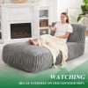 Hobestluk Bean Bag Lounger Chair With Ottoman, Faux Fur, Memory Foam Fill