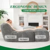 Hobestluk Bean Bag Lounger Chair With Ottoman, Faux Fur, Memory Foam Fill