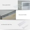HOMCOM Countertop Upright Mini Freezer, 1.1 Cu.Ft, Gray - 05