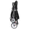 HomGarden 4 Wheel Foldable Pet Stroller Carrier Cart With Storage Basket And Cup Holder - Black