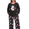 Homlouue Halloween Womens Plus Size Pajama Sets 2-Piece, Cute Ghost Print V-Neck Loungewear with Pockets, Soft Sleepwear