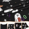 Homlouue Halloween Womens Plus Size Pajama Sets 2-Piece, Cute Ghost Print V-Neck Loungewear with Pockets, Soft Sleepwear