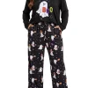 Homlouue Halloween Womens Plus Size Pajama Sets 2-Piece, Cute Ghost Print V-Neck Loungewear with Pockets, Soft Sleepwear
