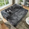 HOOOWOOO Plush L-Shaped Sectional Sofa With Detachable Ottoman - 80L*69.3W*35.4H*59D