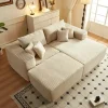 HOOOWOOO Plush L-Shaped Sectional Sofa With Detachable Ottoman - 80L*69.3W*35.4H*59D