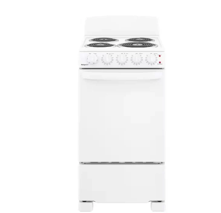 Hotpoint Freestanding Electric Range, 20 in, 4 Burner, White