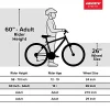 Huffy Hardtail Mountain Bike, Denim Blue, 26 Inch, 21-Speed - Stone Mountain
