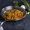 Hybrid Stainless Steel Pan Set With Glass Lids, 6-Piece, 8-Inch, 10-Inch And 12-Inch, Black