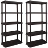 Hyper Tough 5-Tier Shelving Unit, W36 x D18 x H74in, Black, Pack Of 2