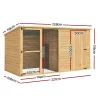 i.Pet Extra-Large Outdoor Wooden Log-Style Dog House With Insulated Bed, 2.28m - Brown