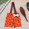 IBTOM CASTLE Kids Caveman Costume Historical Stone Age Birthday Outfits for Toddler Baby Boys Halloween Cosplay Dress up