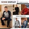 Iceglad Men's Pajamas Set Long Sleeve Sleepwear with Pockets Comfortable Lightweight Pjs Sets for Men