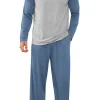 Iceglad Men's Pajamas Set Long Sleeve Sleepwear with Pockets Comfortable Lightweight Pjs Sets for Men