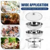 IMACONE 5QT Stainless Steel Round Chafing Dish Buffet Set, 2-Pack With Glass Lid