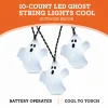 Indoor 10-Count Battery-Operated LED Ghost String Lights, Cool White, 4.5', Halloween by Way To Celebrate