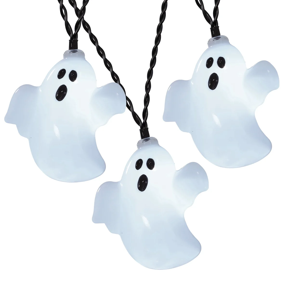 Indoor 10-Count Battery-Operated LED Ghost String Lights, Cool White, 4.5', Halloween by Way To Celebrate