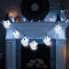 Indoor 10-Count Battery-Operated LED Ghost String Lights, Cool White, 4.5', Halloween by Way To Celebrate
