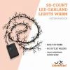 Indoor 36-Count Battery-Operated LED Garland Lights, Warm White, 5', Halloween by Way To Celebrate