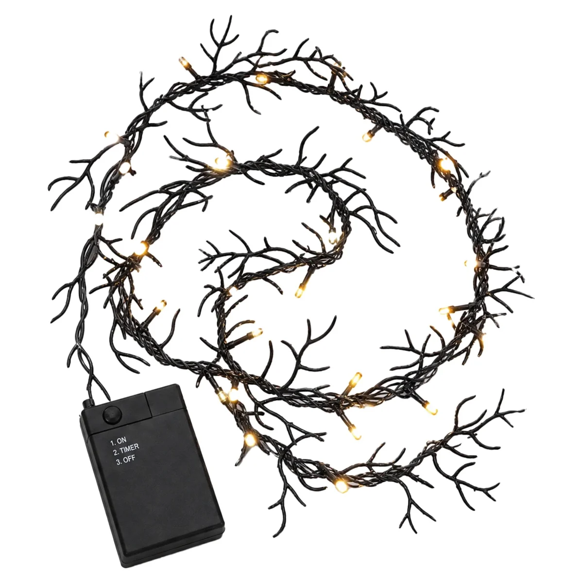 Indoor 36-Count Battery-Operated LED Garland Lights, Warm White, 5', Halloween by Way To Celebrate