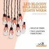 Indoor Battery-Operated LED Bloody Bulb Garland Lights, Warm White, 4.5', Halloween by Way To Celebrate