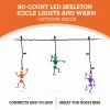 Indoor/Outdoor 30-Count LED Skeleton Icicle Lights, Purple and Warm White, 6', Halloween by Way To Celebrate