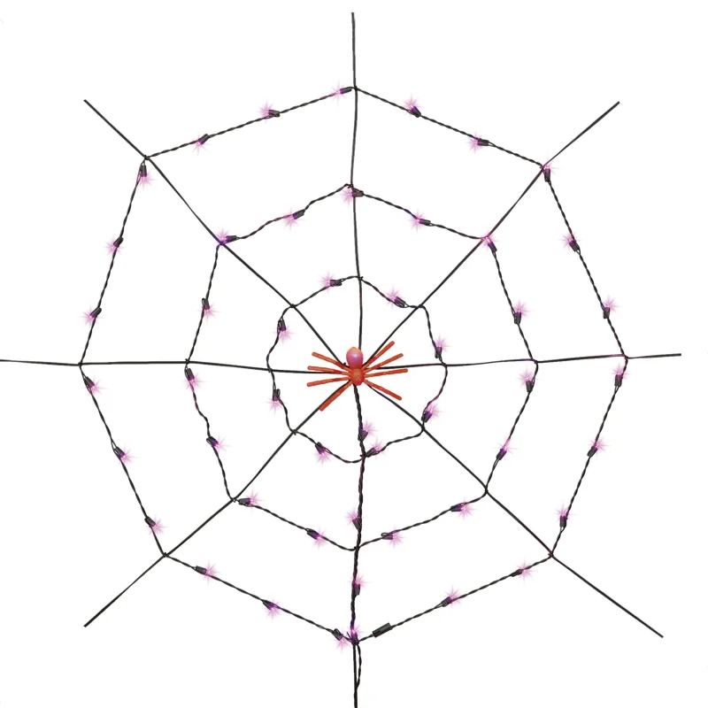 Indoor/Outdoor 50-Count LED Spider Web Lights, 5', Halloween by Way To Celebrate
