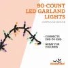 Indoor/Outdoor 90-Count LED Garland Lights, Multicolor, 9', Halloween by Way To Celebrate
