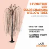 Indoor/Outdoor Battery-Operated 8-Function LED Color-Changing Willow Tree, Orange and Purple, 48", Halloween by Way To C