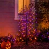Indoor/Outdoor Battery-Operated 8-Function LED Color-Changing Willow Tree, Orange and Purple, 48", Halloween by Way To C