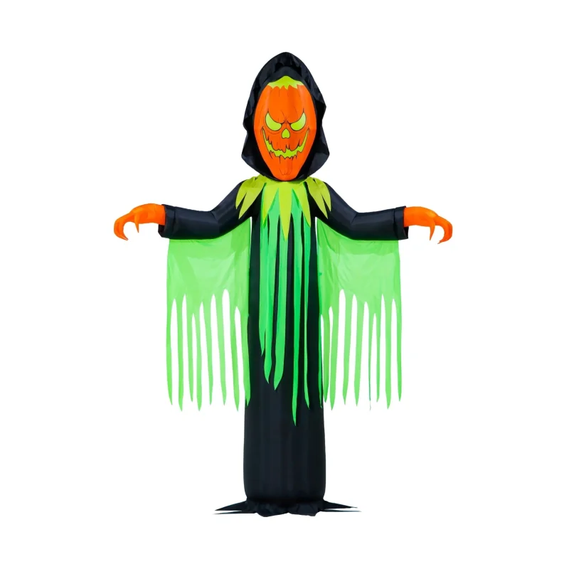 Inferno Pumpkin Reaper Airblown Yard Inflatable, Orange/Green/Black, 20', Halloween by Way To Celebrate