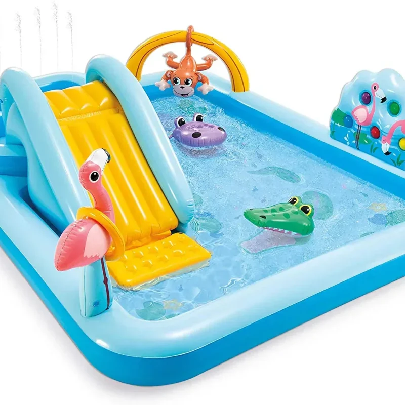 Inflatable Jungle Adventure Play Center 96 x 78 x 28 Inches - Kiddie Pool Ages 2 And Up