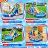 Inflatable Water Slide Bounce House With 550 W Blower, 8-In-1, 467 x 367 x 257 cm