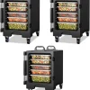 Insulated Food Pan Carrier, 81 Quart, 5 Full-Size Pans, Black