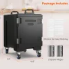 Insulated Food Pan Carrier, 81 Quart, 5 Full-Size Pans, Black