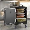 Insulated Food Pan Carrier, 81 Quart, 5 Full-Size Pans, Black