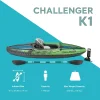 Intex Challenger K1 1-Person Inflatable Fishing Kayak Set, 108 x 30 x 13 Inches, 220-Pound Capacity