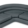 Intex Inflatable L-Shaped Corner Lounge Sofa, Gray, 2-Pack, 30 Inches - Built-In Cup Holders