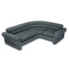 Intex Inflatable L-Shaped Corner Lounge Sofa, Gray, 2-Pack, 30 Inches - Built-In Cup Holders