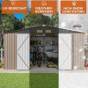 IRONCK Metal Outdoor Storage Shed, 10x12ft, Brown