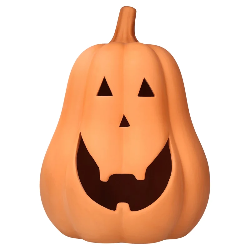 Jack-o'-Lantern Decoration, Terracotta, 13.5", Halloween by Way To Celebrate