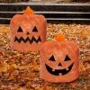 Jack-o'-Lantern Leaf Bags with Twist Ties, Orange and Black, 2 Count, Halloween by Way To Celebrate