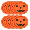 Jack-o'-Lantern Oval Disposable Paper Plates, Multicolor, 12" x 10", 8 Count, Halloween by Way To Celebrate