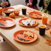 Jack-o'-Lantern Oval Disposable Paper Plates, Multicolor, 12" x 10", 8 Count, Halloween by Way To Celebrate