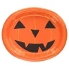 Jack-o'-Lantern Oval Disposable Paper Plates, Multicolor, 12" x 10", 8 Count, Halloween by Way To Celebrate