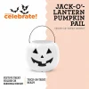 Jack-o'-Lantern Trick-or-Treat Pail, White, 8", Halloween by Way To Celebrate