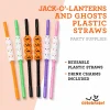 Jack-o'-Lanterns and Ghosts Plastic Straws, Multicolor, 8 Pieces, Halloween by Way To Celebrate